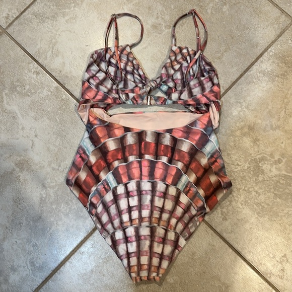 Mara Hoffman Kia Shells Tie Front One Piece Swimsuit L Bathing Suit - Picture 6 of 8